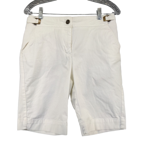 Lands' End Womens Fit 1 Chino Shorts White Size 4 Slash Pockets - Picture 1 of 13